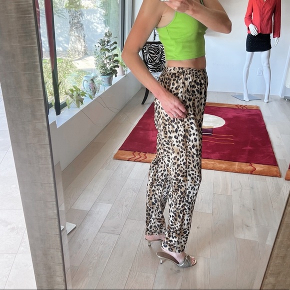 Ronny Kobo Leopard Cheetah Print Pull On Pants S-M - Picture 3 of 9